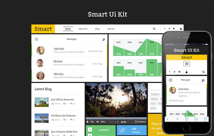 Smart Ui Kit a Flat Bootstrap Responsive Web Template