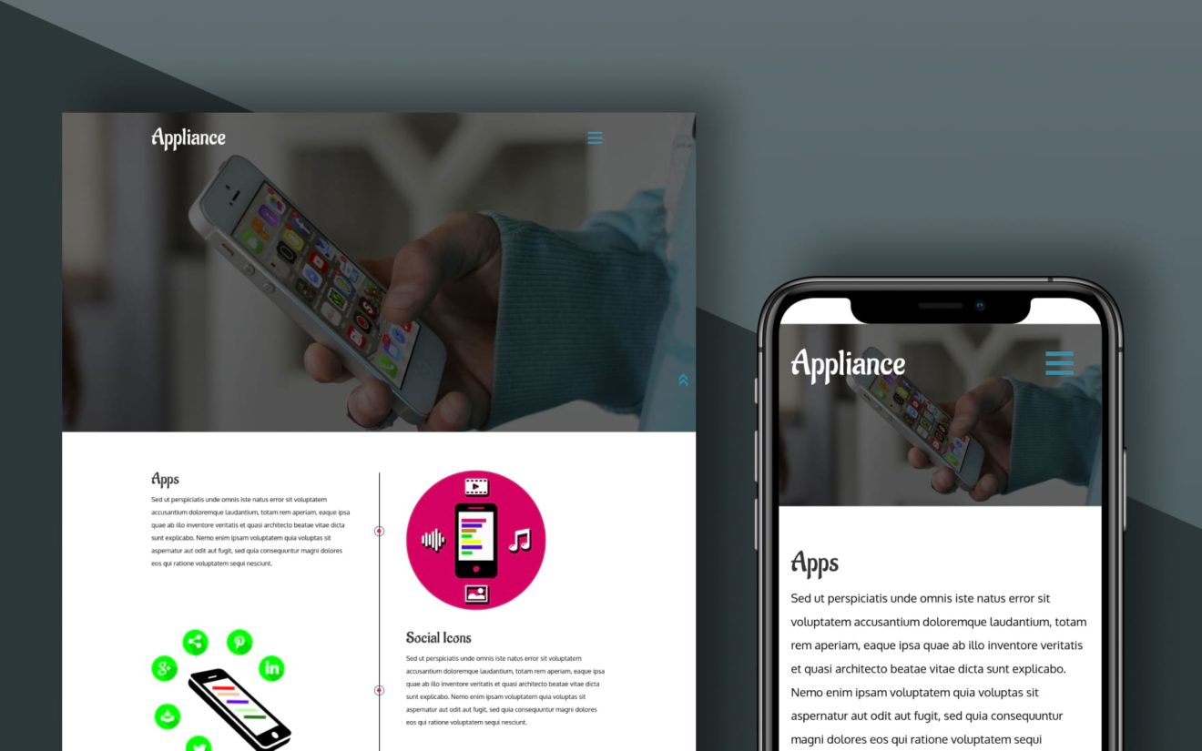 Appliance a Mobile Apps Category Flat Responsive  Web Template