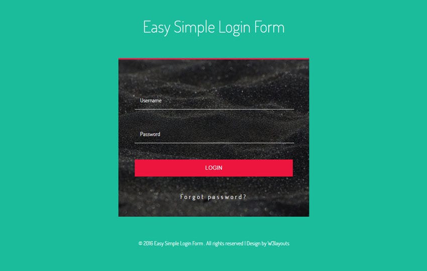 Easy Simple Login Form Flat Responsive Widget Template W3layouts Riset
