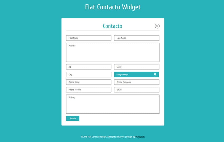 Flat Contacto Widget Flat Responsive Widget Template
