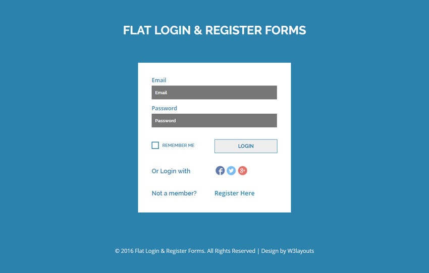 Flat Login And Register Forms A Flat Responsive Widget 