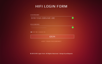 Hifi Login Form Flat Responsive widget Template