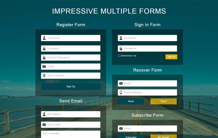 Impressive Multiple Forms a Flat Responsive Widget Template