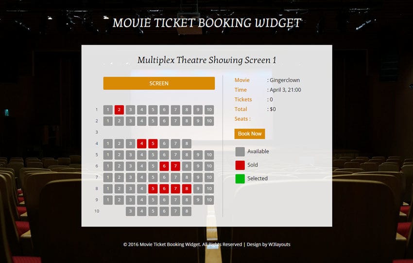 Free Templates For Online Movie Ticket Booking System | Master Template