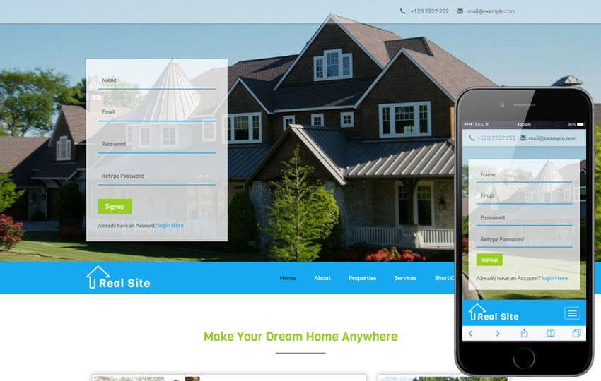 Real Site a Real Estate Category Bootstrap Responsive Web Template