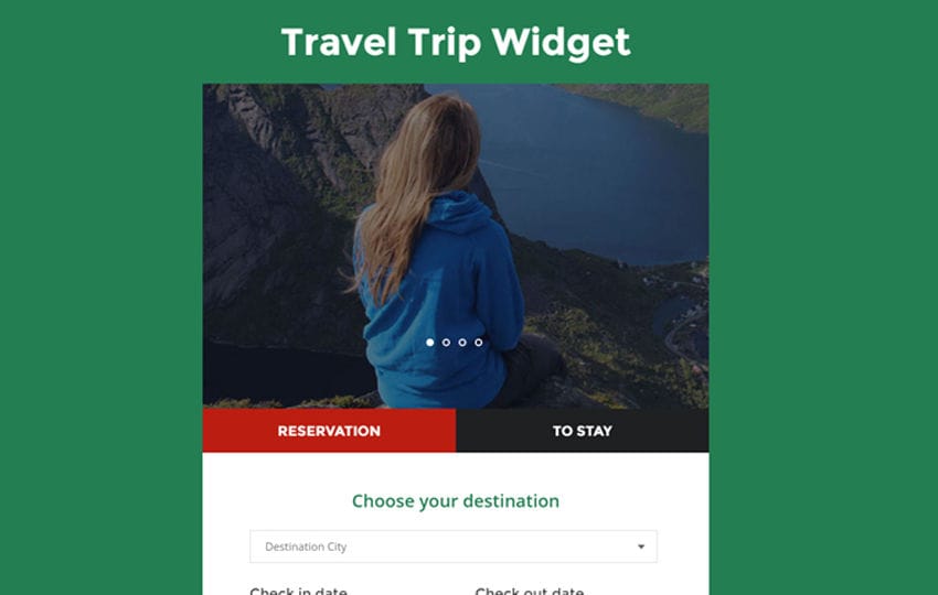 Travel Trip Widget Responsive Widget Template