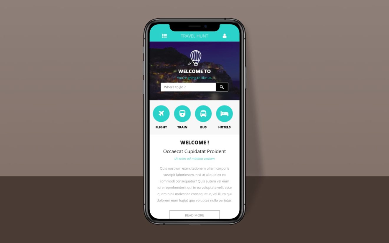 Travel Hunt a Mobile App Flat Bootstrap Responsive Web Template