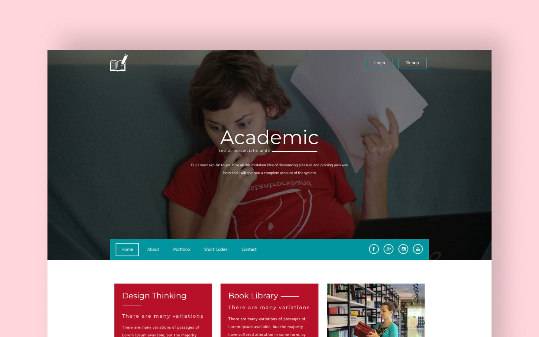 academic educational website template