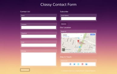 Classy Contact Form a Flat Responsive Widget Template