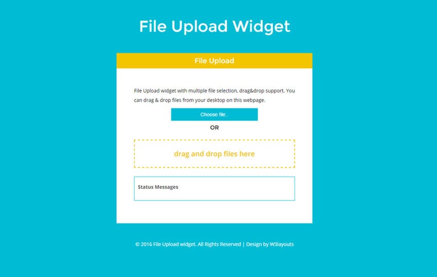 File Upload widget a Flat Responsive Widget Template