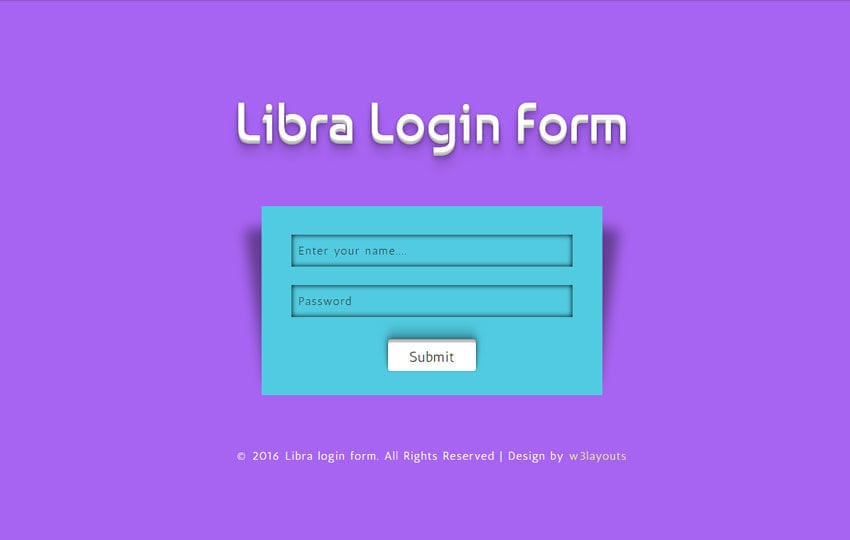 Libra Login Form Responsive Widget Template