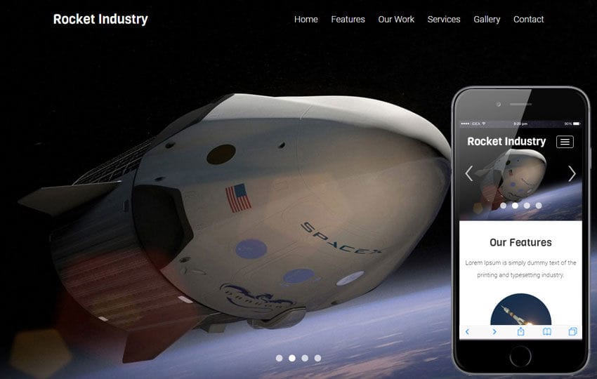 Rocket Industry A Industrial Category Flat Bootstrap Responsive Web Template