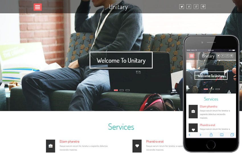 Unitary a Corporate Category Flat Bootstrap Responsive web Template