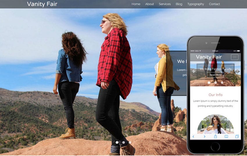 Vanity Fair a Fashion Category Flat Bootstrap Responsive Web Template