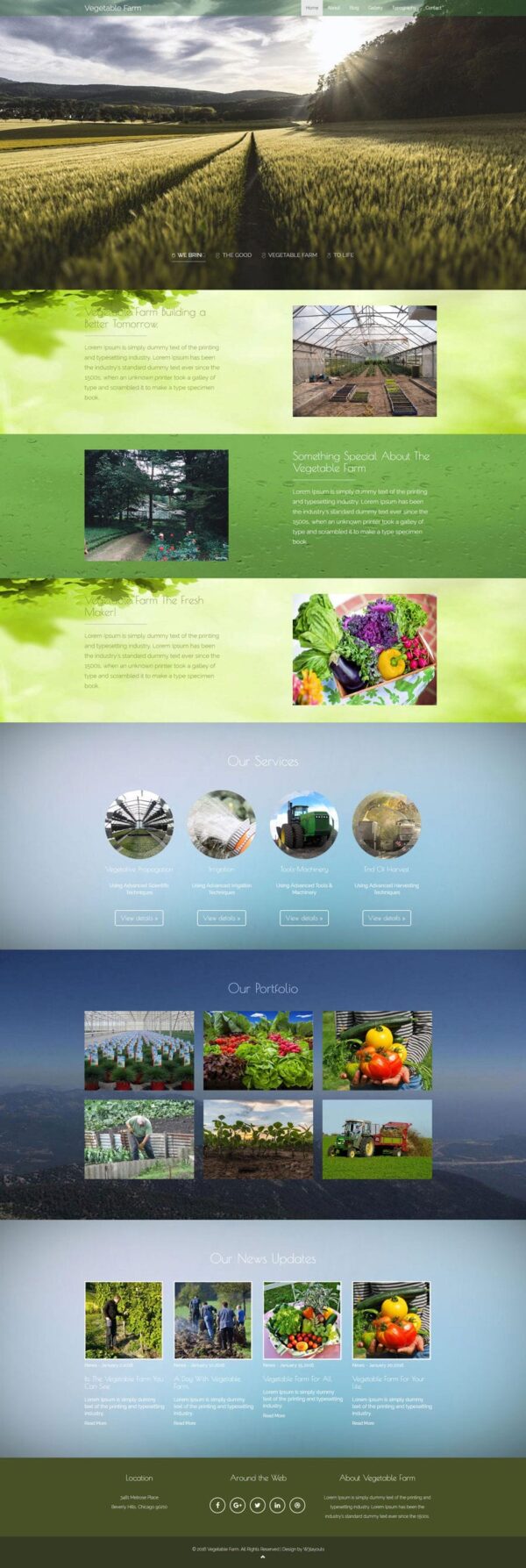 Sample Farm Blog Design Vegetable Farm Agriculture Website Template » W3Layouts