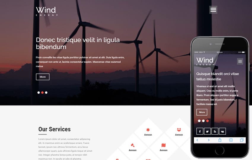 Wind Turbine Website Template