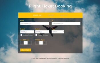 Flight Ticket Booking - Flat Responsive Widget Template