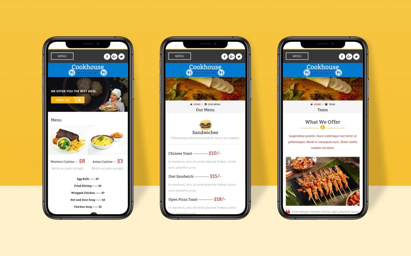 Cookhouse a Mobile App Bootstrap Responsive Web Template