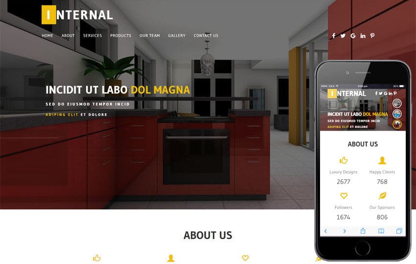 Internal an Interior Category Bootstrap Responsive Web Template