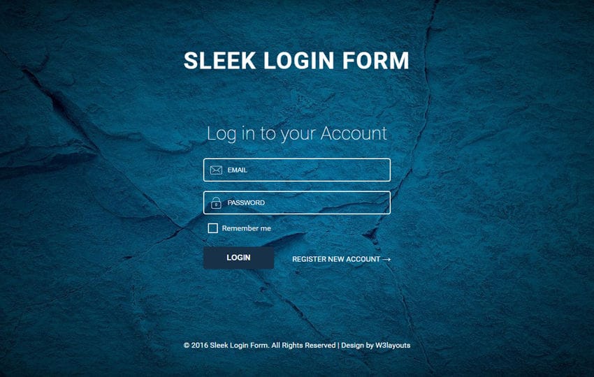 Sleek Login Form A Responsive Widget Template Mobile website template Free