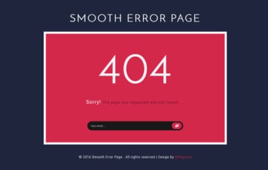 Smooth Error Page Flat Responsive Widget Template