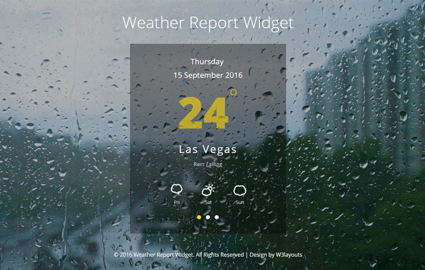 Weather Report Widget Flat Responsive Widget Template