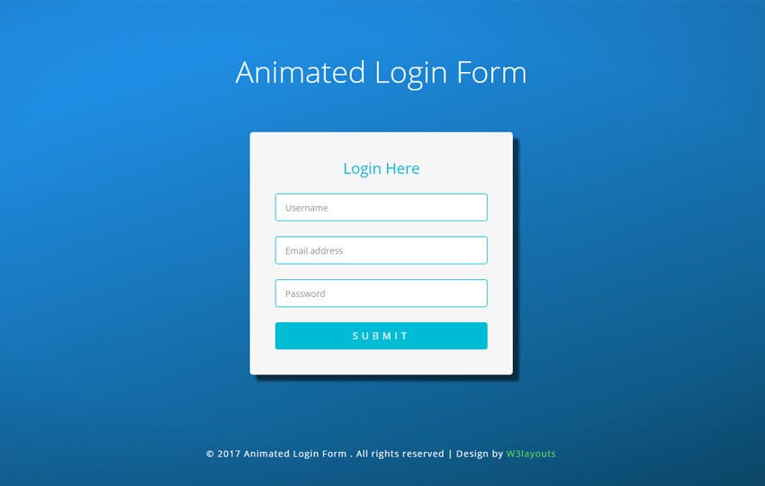 Animated Login Form | Free Responsive Bootstrap Template - W3layouts