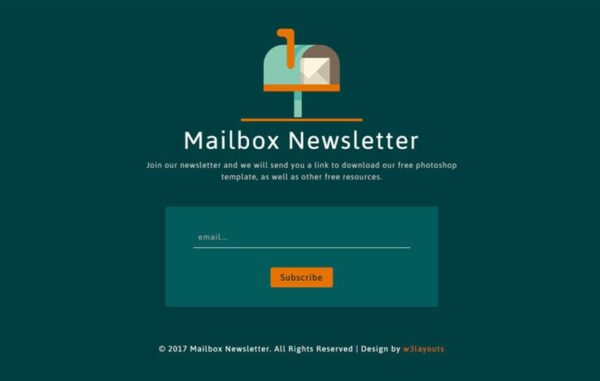 Mailbox Newsletter a Flat Responsive Widget Template