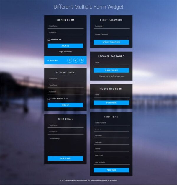 Different Multiple Form Widget Flat Responsive Widget Template