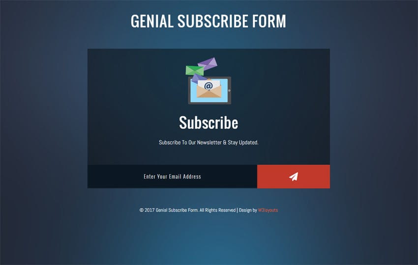 Genial Subscribe Form Flat Responsive widget Template