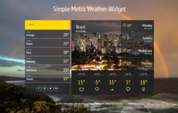 Metro Widget Simple Metro Weather Widget Flat Responsive Widget Template – W3Layouts