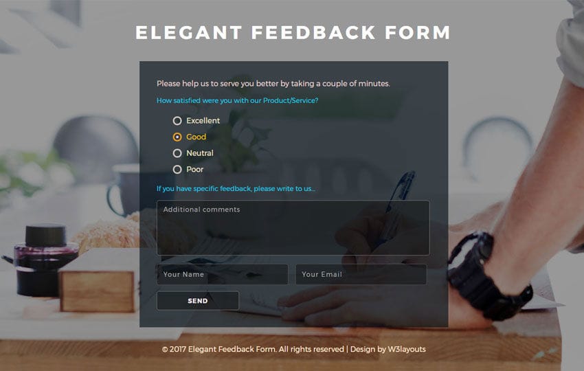 Elegant Feedback Form Flat Responsive Widget Template