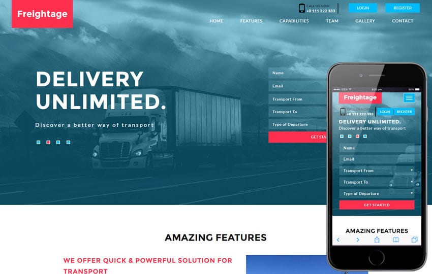 Freightage a Transportation Flat Bootstrap Responsive Web Template Mobile website template Free