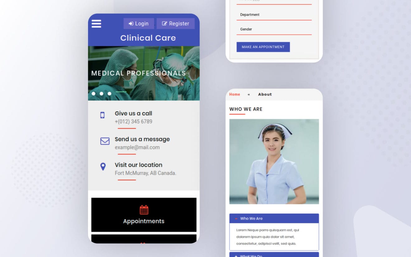 Clinical Care a Mobile App Flat Bootstrap Responsive Web Template
