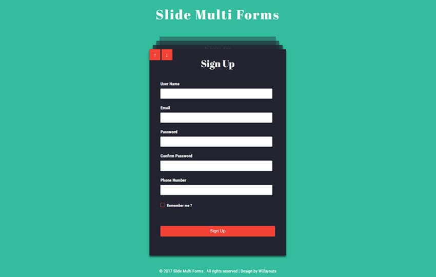 Slide Multi Forms Flat Responsive Widget Template