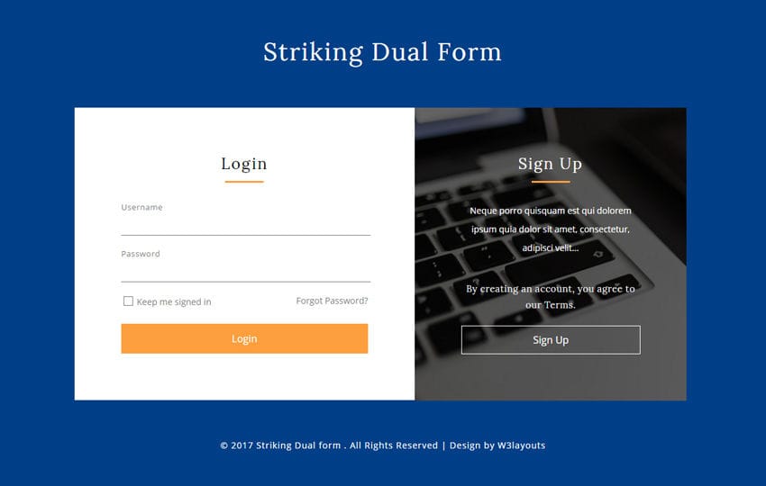 Striking Dual Form a Flat Responsive Widget Template