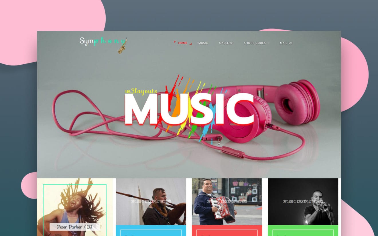 Symphony an Entertainment Flat Bootstrap Responsive Web Template
