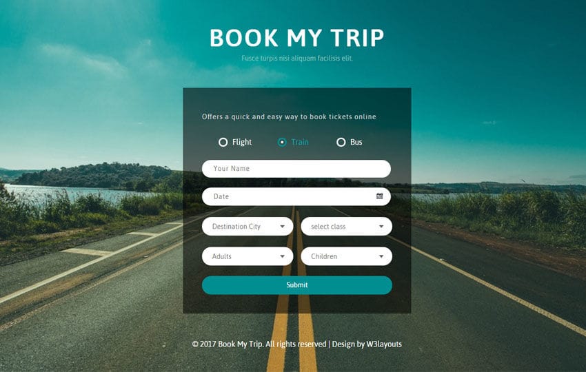 Book My Trip a Flat Responsive Widget Template