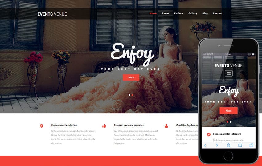 Event Venue Website Template