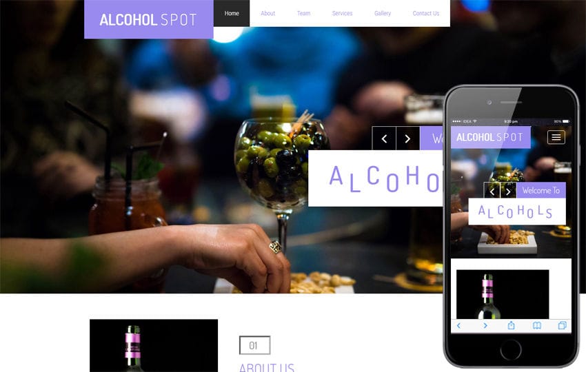 Alcohol Spot a Restaurant Category Bootstrap Responsive Web Template