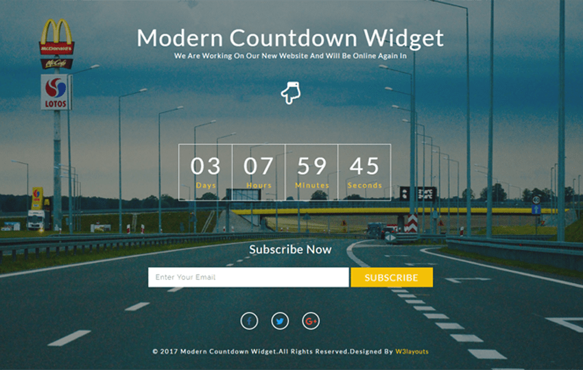 Modern Countdown Widget a Flat Responsive Widget Template