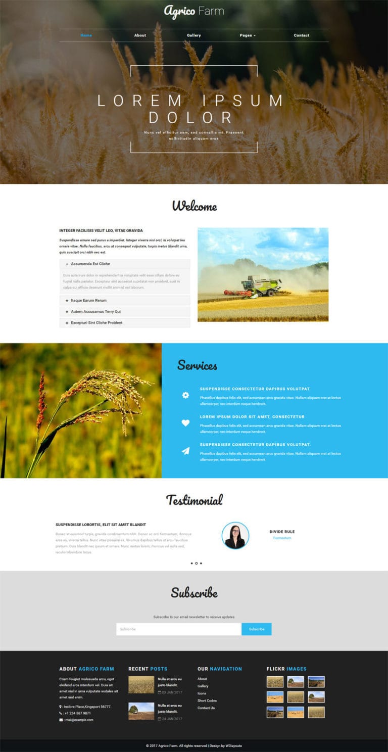 Agrico Farm an Agriculture Category Bootstrap Responsive Web Template