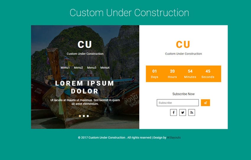 Custom Under Construction Responsive Widget Template