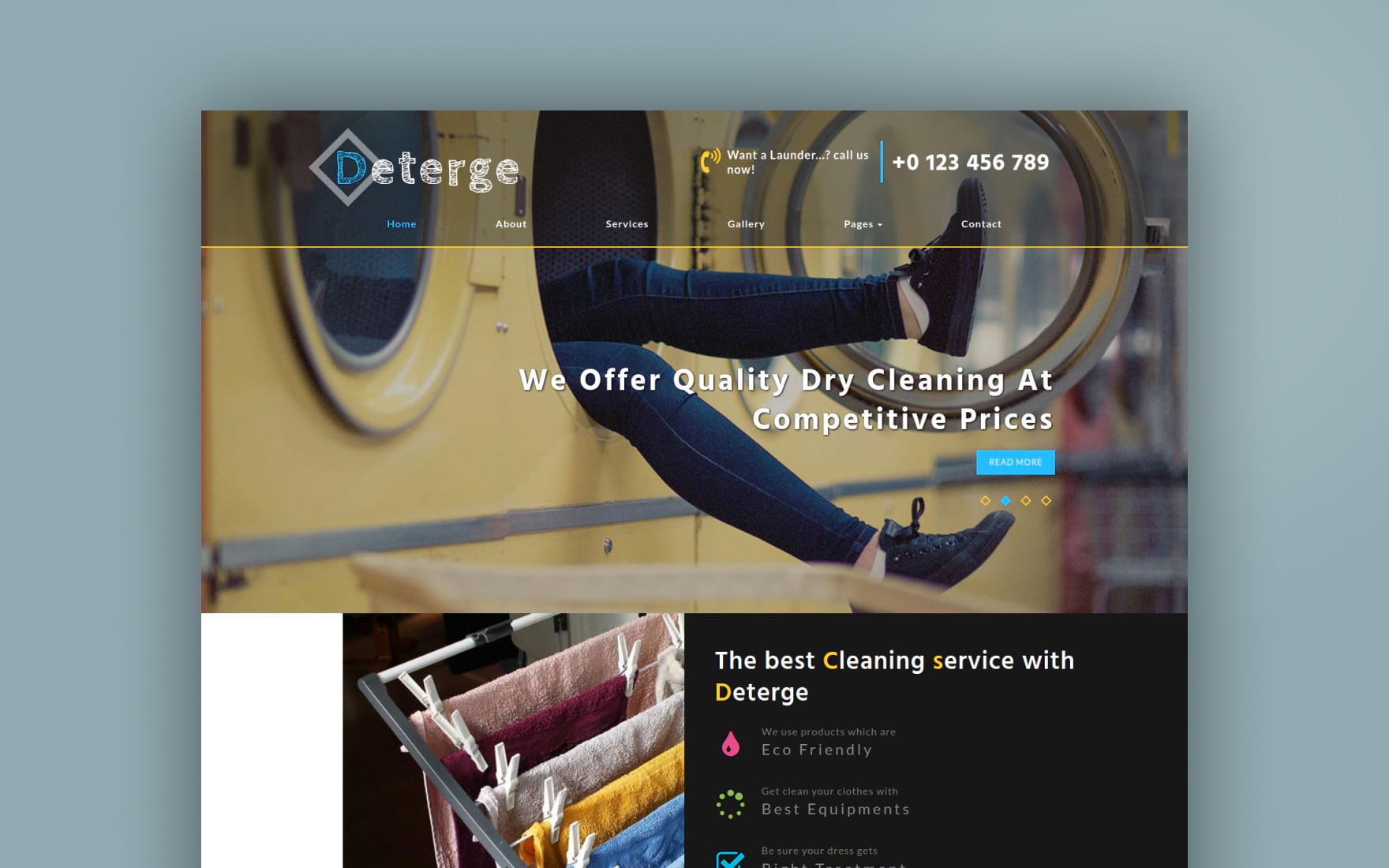 deterge a laundry website template