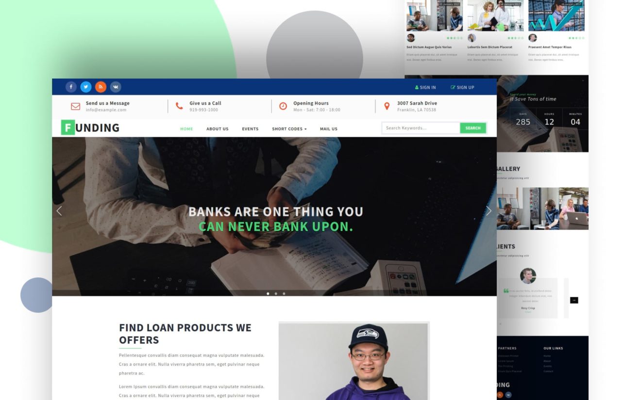 Funding a Banking Category Bootstrap Responsive Web Template