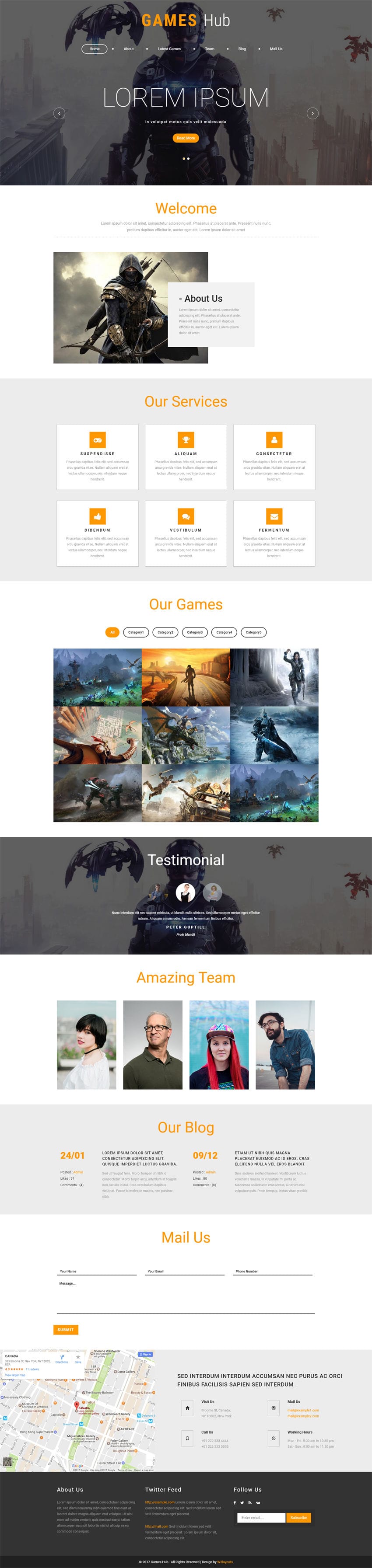 Ilha de jogos - modelo de site de bootstrap multiuso para jogos de portal  da comunidade