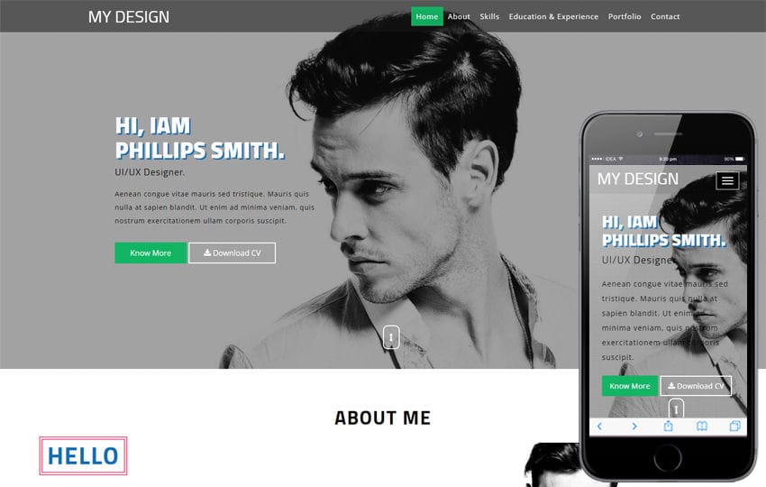 My Design a Personal Category Bootstrap Responsive Web Template