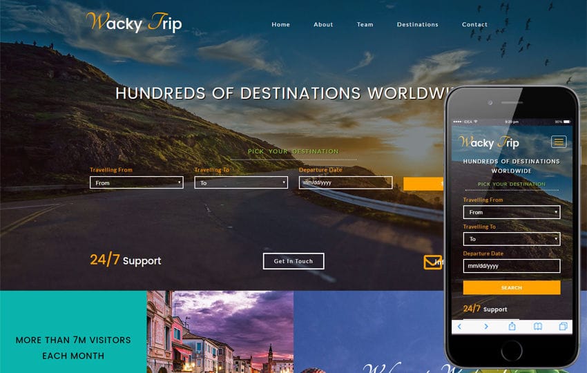 Wacky Trip a Travel Agency Category Bootstrap Responsive Web Template