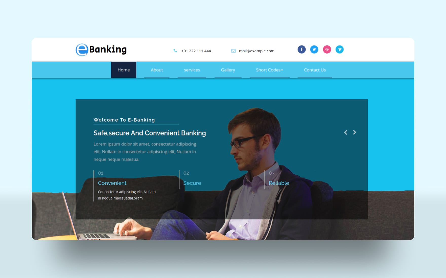 online banking system templates