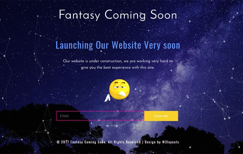 Fantasy Coming Soon Responsive Widget Template